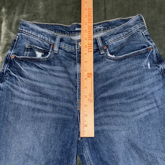 Old Navy Curvy Sky Hi Straight Jeans Womens 12 Blue Secret Slim Extra High Rise - Picture 7 of 10